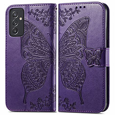 Handytasche Stand Schutzhülle Flip Leder Hülle Schmetterling für Samsung Galaxy Quantum2 5G Violett