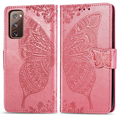 Handytasche Stand Schutzhülle Flip Leder Hülle Schmetterling für Samsung Galaxy S20 FE (2022) 5G Pink