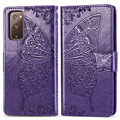 Handytasche Stand Schutzhülle Flip Leder Hülle Schmetterling für Samsung Galaxy S20 FE 5G Violett