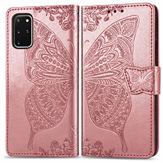Handytasche Stand Schutzhülle Flip Leder Hülle Schmetterling für Samsung Galaxy S20 Plus Rosa