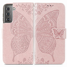 Handytasche Stand Schutzhülle Flip Leder Hülle Schmetterling für Samsung Galaxy S23 5G Rosa
