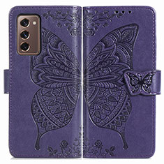 Handytasche Stand Schutzhülle Flip Leder Hülle Schmetterling für Samsung Galaxy Z Fold2 5G Violett
