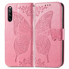 Handytasche Stand Schutzhülle Flip Leder Hülle Schmetterling für Sony Xperia 10 III Pink