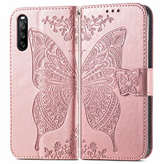 Handytasche Stand Schutzhülle Flip Leder Hülle Schmetterling für Sony Xperia 10 III Rosa