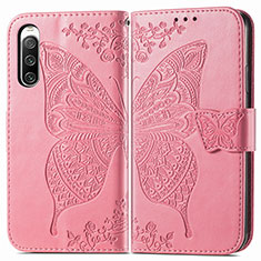 Handytasche Stand Schutzhülle Flip Leder Hülle Schmetterling für Sony Xperia 10 V Pink