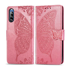 Handytasche Stand Schutzhülle Flip Leder Hülle Schmetterling für Sony Xperia L4 Pink