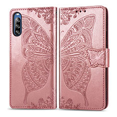 Handytasche Stand Schutzhülle Flip Leder Hülle Schmetterling für Sony Xperia L4 Rosa