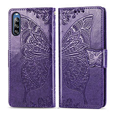 Handytasche Stand Schutzhülle Flip Leder Hülle Schmetterling für Sony Xperia L4 Violett