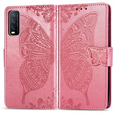 Handytasche Stand Schutzhülle Flip Leder Hülle Schmetterling für Vivo Y11s Pink