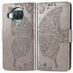 Handytasche Stand Schutzhülle Flip Leder Hülle Schmetterling für Xiaomi Mi 10T Lite 5G Grau
