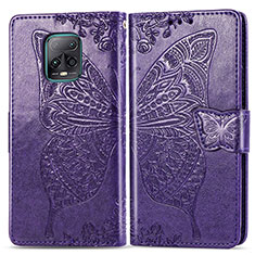 Handytasche Stand Schutzhülle Flip Leder Hülle Schmetterling für Xiaomi Redmi 10X 5G Violett