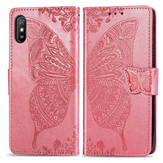 Handytasche Stand Schutzhülle Flip Leder Hülle Schmetterling für Xiaomi Redmi 9AT Pink