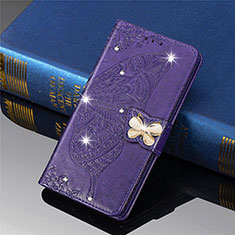 Handytasche Stand Schutzhülle Flip Leder Hülle Schmetterling L01 für Xiaomi Mi 11 5G Violett