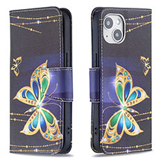 Handytasche Stand Schutzhülle Flip Leder Hülle Schmetterling L07 für Apple iPhone 13 Mini Plusfarbig