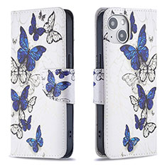 Handytasche Stand Schutzhülle Flip Leder Hülle Schmetterling L07 für Apple iPhone 13 Mini Rosa