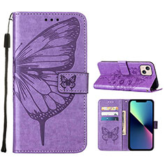 Handytasche Stand Schutzhülle Flip Leder Hülle Schmetterling L10 für Apple iPhone 13 Helles Lila