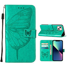 Handytasche Stand Schutzhülle Flip Leder Hülle Schmetterling L10 für Apple iPhone 13 Mini Grün