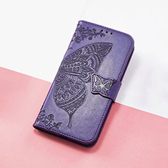 Handytasche Stand Schutzhülle Flip Leder Hülle Schmetterling S01D für Google Pixel 5 XL 5G Violett