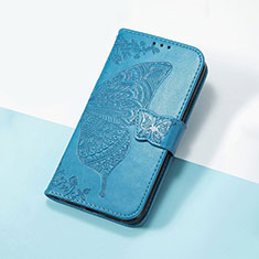 Handytasche Stand Schutzhülle Flip Leder Hülle Schmetterling S01D für HTC U23 Pro 5G Blau