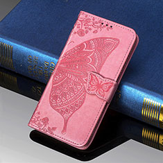 Handytasche Stand Schutzhülle Flip Leder Hülle Schmetterling S01D für Samsung Galaxy S21 Ultra 5G Pink