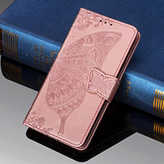 Handytasche Stand Schutzhülle Flip Leder Hülle Schmetterling S01D für Samsung Galaxy S21 Ultra 5G Rosa