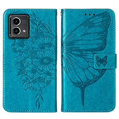 Handytasche Stand Schutzhülle Flip Leder Hülle Schmetterling Y01B für Motorola Moto G Stylus (2023) 4G Blau