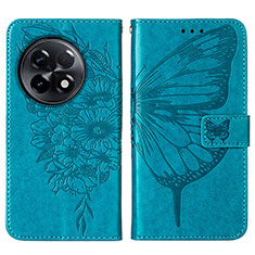 Handytasche Stand Schutzhülle Flip Leder Hülle Schmetterling Y01B für OnePlus 11R 5G Blau