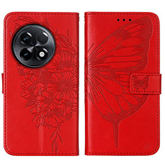 Handytasche Stand Schutzhülle Flip Leder Hülle Schmetterling Y01B für OnePlus 11R 5G Rot