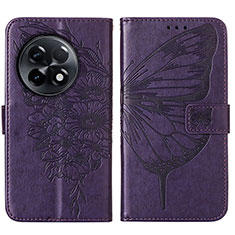 Handytasche Stand Schutzhülle Flip Leder Hülle Schmetterling Y01B für OnePlus 11R 5G Violett