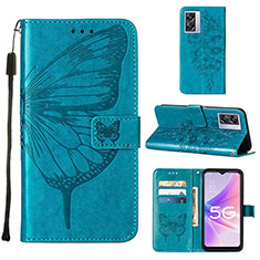 Handytasche Stand Schutzhülle Flip Leder Hülle Schmetterling Y01B für OnePlus Nord N300 5G Blau