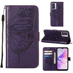 Handytasche Stand Schutzhülle Flip Leder Hülle Schmetterling Y01B für OnePlus Nord N300 5G Violett