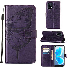 Handytasche Stand Schutzhülle Flip Leder Hülle Schmetterling Y01B für Oppo Find X5 5G Violett