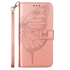 Handytasche Stand Schutzhülle Flip Leder Hülle Schmetterling Y01B für Samsung Galaxy M33 5G Rosegold