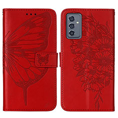 Handytasche Stand Schutzhülle Flip Leder Hülle Schmetterling Y01B für Samsung Galaxy Quantum2 5G Rot