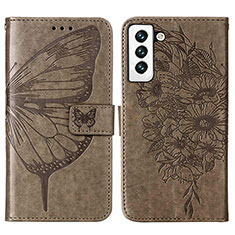 Handytasche Stand Schutzhülle Flip Leder Hülle Schmetterling Y06B für Samsung Galaxy S21 FE 5G Bronze