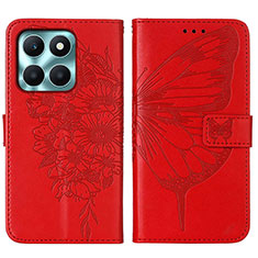 Handytasche Stand Schutzhülle Flip Leder Hülle Schmetterling YB1 für Huawei Honor X6a Rot