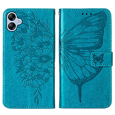 Handytasche Stand Schutzhülle Flip Leder Hülle Schmetterling YB1 für Samsung Galaxy A04E Blau