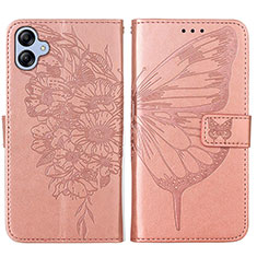 Handytasche Stand Schutzhülle Flip Leder Hülle Schmetterling YB1 für Samsung Galaxy M04 Rosegold