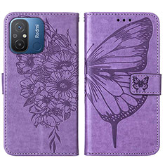 Handytasche Stand Schutzhülle Flip Leder Hülle Schmetterling YB2 für Xiaomi Poco C55 Helles Lila