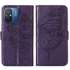 Handytasche Stand Schutzhülle Flip Leder Hülle Schmetterling YB2 für Xiaomi Poco C55 Violett