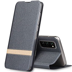 Handytasche Stand Schutzhülle Flip Leder Hülle T01 für Huawei Honor V30 5G Grau