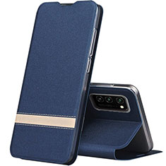 Handytasche Stand Schutzhülle Flip Leder Hülle T01 für Huawei Honor V30 Pro 5G Blau