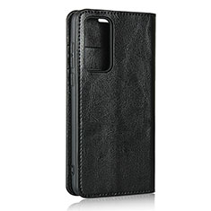 Handytasche Stand Schutzhülle Flip Leder Hülle T01 für Huawei P40 Schwarz