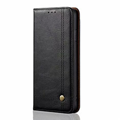 Handytasche Stand Schutzhülle Flip Leder Hülle T01 für Oppo A72 Schwarz