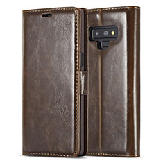 Handytasche Stand Schutzhülle Flip Leder Hülle T01 für Samsung Galaxy Note 9 Braun