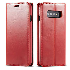 Handytasche Stand Schutzhülle Flip Leder Hülle T01 für Samsung Galaxy S10 5G Rot