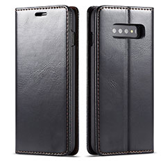 Handytasche Stand Schutzhülle Flip Leder Hülle T01 für Samsung Galaxy S10 5G Schwarz