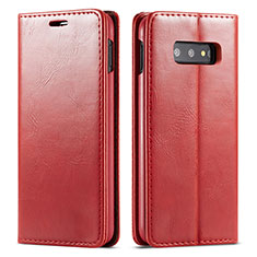Handytasche Stand Schutzhülle Flip Leder Hülle T01 für Samsung Galaxy S10e Rot