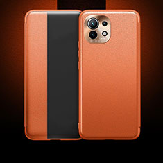 Handytasche Stand Schutzhülle Flip Leder Hülle T01 für Xiaomi Mi 11 5G Orange