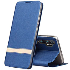 Handytasche Stand Schutzhülle Flip Leder Hülle T01 für Xiaomi Mi Note 10 Blau